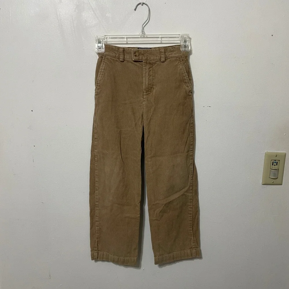 American Living Kids Corduroy Pants Tan Size 7 Embroidered Eagle Pockets